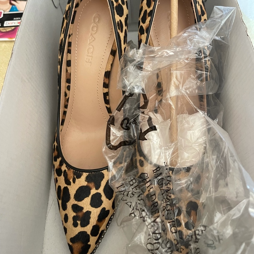 Coach leopard heels 8.5